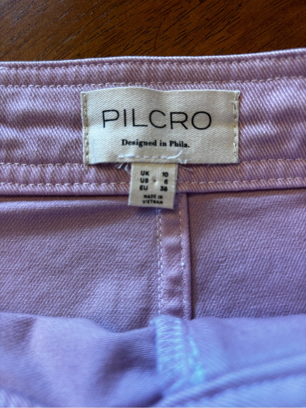 Anthropologie Pilcro Denim Carpenter Maxi Skirt Lilac Size 6 - Picture 9 of 10
